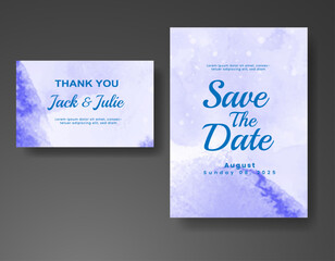 Wedding invitation with abstract watercolor background
