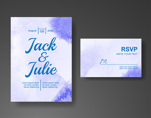 Wedding invitation with abstract watercolor background