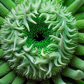 green anemones