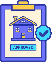 Approved property icon, Real estate icon