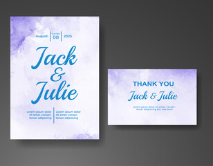 Wedding invitation with abstract watercolor background