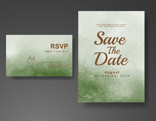 Wedding invitation with abstract watercolor background