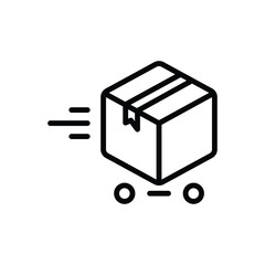 Black line icon for shipment 