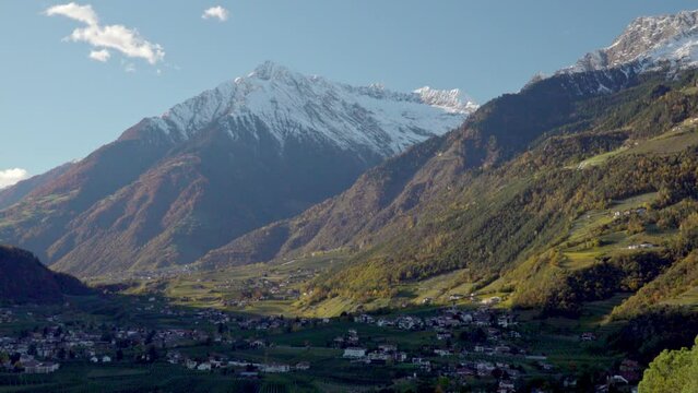 Autumn in Meran - Merano - View towards Algund and the Texelgruppe mountains