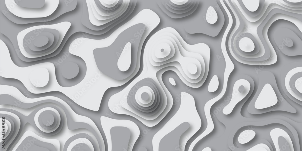 Aufkleber Abstract grey and white layers Papercut style background. Abstract vector seamless pattern with shadows Beautiful abstract vector illustration. Modern background for website,business graphics design.