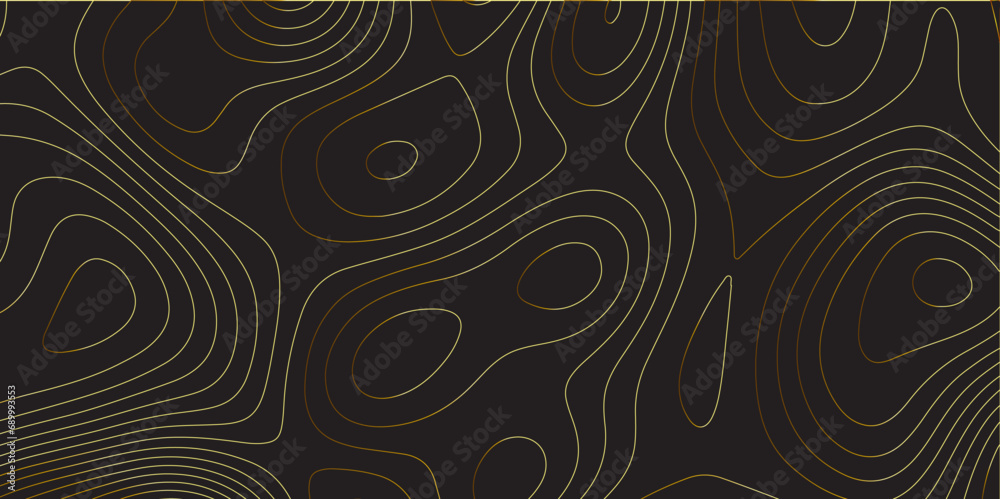 Poster Abstract black colorful gradient Topographic line map pattern background. Contour elevation topographic and textured Background Modern design with White background with topographic wavy patte.