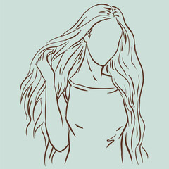 silhouette of a girl vector for card decoration illustration