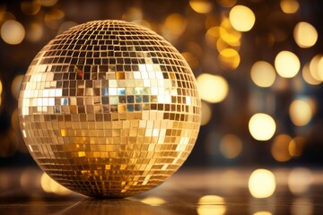 Fototapeta na wymiar Shiny gold disco ball