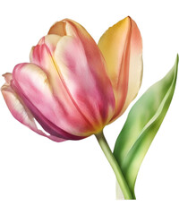 Colorfu.l Watercolor Tulip painting