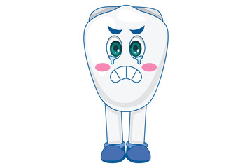 Cute Tooth Character Design Illustration