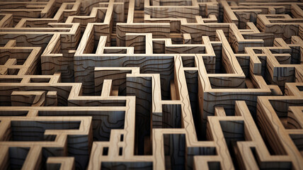 labyrinth in a maze 3d render background 