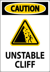 Water Safety Sign, Caution - Unstable Cliff