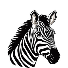 Fototapeta na wymiar zebra Portrait Sticker, zebra head mascot logo illustration, zebra character, generative ai