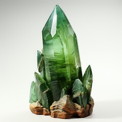Emerald stone on a white background.