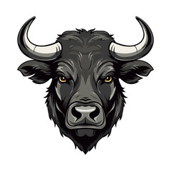 Bull Portrait Sticker, Bull head mascot logo illustration, Bull character, generative ai