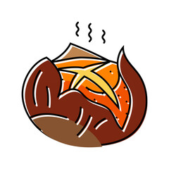 roasted chestnut autumn season color icon vector. roasted chestnut autumn season sign. isolated symbol illustration