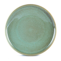 green empty plate on a white background
