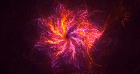 Fractal 3D rendering abstract and shiny background
