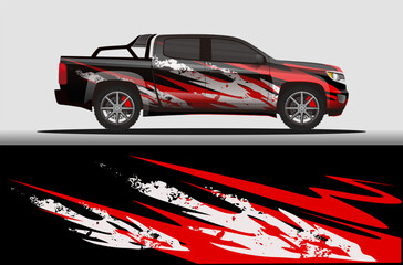 Obraz premium wrap car decal livery,rally race style vector illustration abstract background