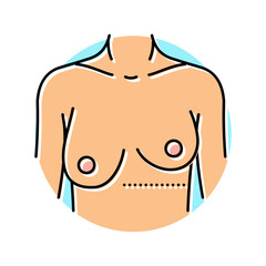 breast asymmetry surgery color icon vector. breast asymmetry surgery sign. isolated symbol illustration