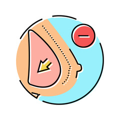 breast reduction surgery color icon vector. breast reduction surgery sign. isolated symbol illustration