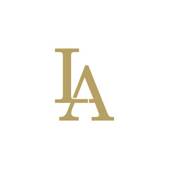 Letter A and L logo simple and modernity in golden color initial letter logo line unique modern, gold color