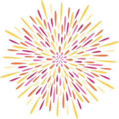 Fancy gradient colorful decorative fireworks explosion illustration