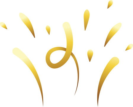 Gold surprise confetti exciting element icon
