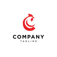 Fototapeta premium Letter C chicken Rooster logo icon vector template.eps