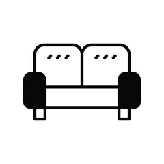sofa icon with white background vector stock illustration