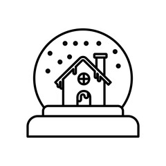 
Snow globe with house linear icon. Thick line pictogram. Isolated outline vector illustration. Duotone contour symbol. Editable stroke.
