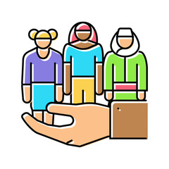 diversity inclusion feminism woman color icon vector. diversity inclusion feminism woman sign. isolated symbol illustration