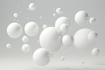 3d render of white particle on white backgrond.