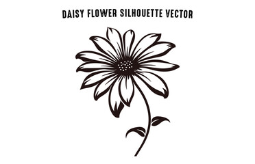 Daisy Flower Silhouette Vector set, Daisy Flowers Clipart Bundle