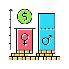 gender wage gap feminism woman color icon vector. gender wage gap feminism woman sign. isolated symbol illustration