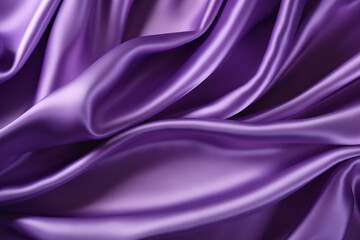 Shiny purple silk textile texture with folds.