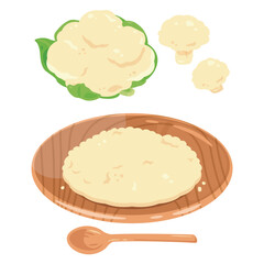 皿に盛られたカリフラワーライスセット