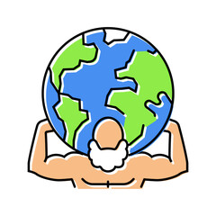 atlas greek god ancient color icon vector. atlas greek god ancient sign. isolated symbol illustration