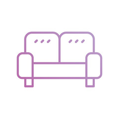 sofa icon with white background vector stock illustration