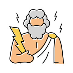 zeus greek god mythology color icon vector. zeus greek god mythology sign. isolated symbol illustration