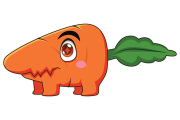Obraz premium Cute Carrot Character Design Illustration