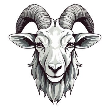 recommend clip art: Goat Portrait Sticker, Goat mascot logo illustration, Goat character, generative ai