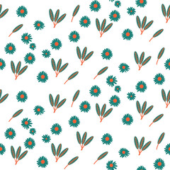 summer floral background Vector seamless. leaf pattern Seamless pattern hand-drawn with tropical leaves. floral seamless pattern with leaves The geometric pattern