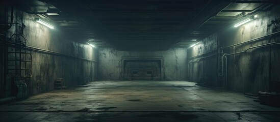 Deserted bunker in Soviet military facility. - obrazy, fototapety, plakaty