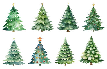 Christmas tree watercolor, generative AI