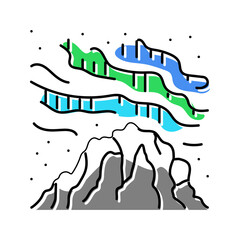 northern lights winter season color icon vector. northern lights winter season sign. isolated symbol illustration