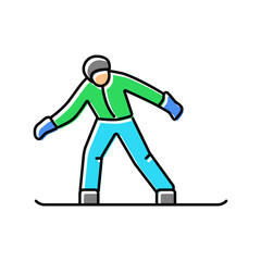 snowboarding winter season color icon vector. snowboarding winter season sign. isolated symbol illustration