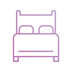 bed icon with white background vector stock illustration