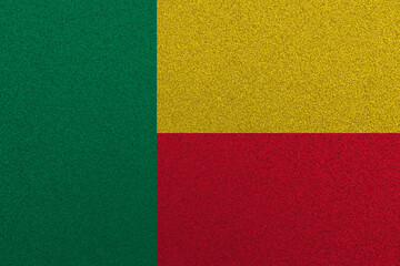 Flag of Benin, Benin National Grunge Flag, High Quality fabric and Grunge Flag Image. Fabric flag of Benin. Benin flag.
