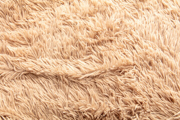 Beige shag carpet as an abstract background. Texture